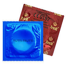 Блакитний презерватив з фруктовим ароматом Amor Tutti-Frutti, 1 шт.