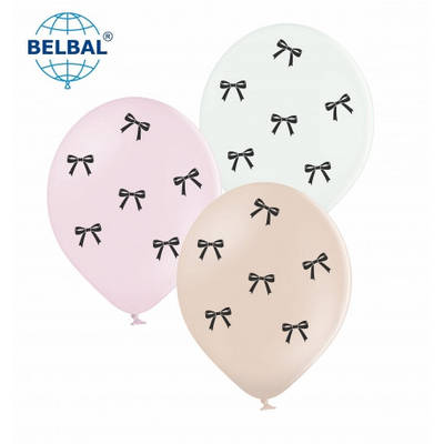 Sharoff print 12" "Чорні бантики", мікс, рожевий, білий, бежевий  30 см   Мін.замовлення 5 шт