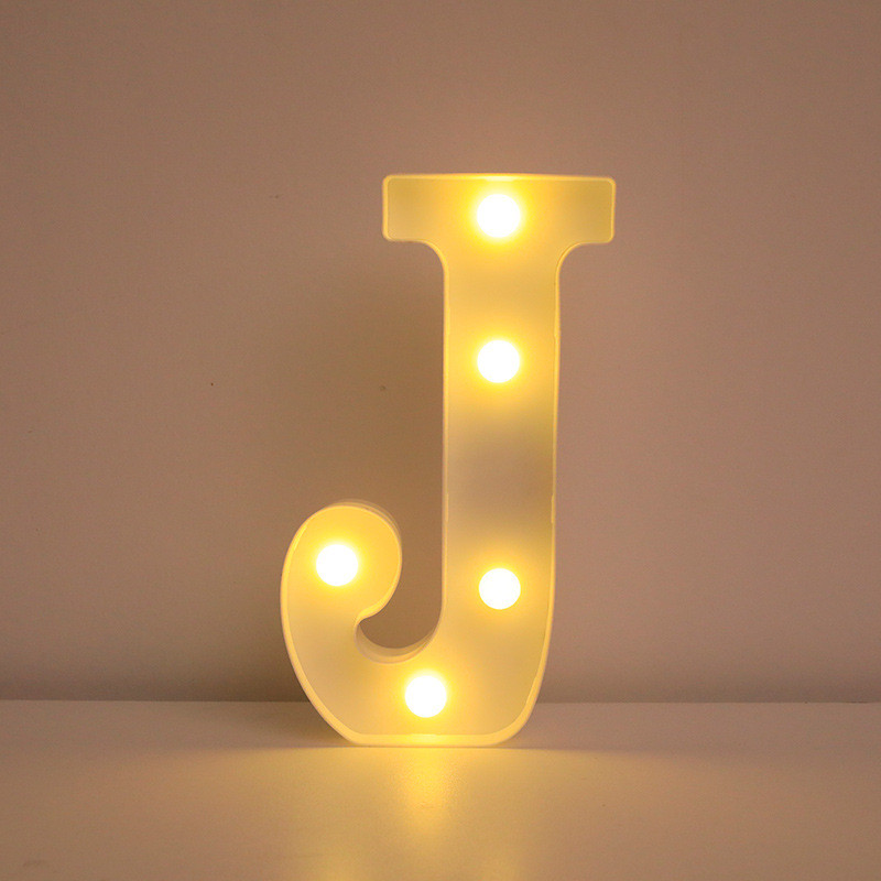 Літера з підсвіткою J об'ємна маленька 21 на 11 см білий, фото 1