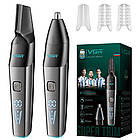 Тример для носа, вух і окантовки + 5 насадок, з USB / Машинка для носа / Акумуляторний тример для бороди, фото 8