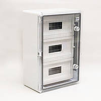 Корпус пластиковий 42авт (3*14) IP65 350*500*190 модульний FAR F939, прозорі двері, бокс, шафа зовнішня