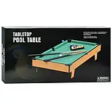 Дитяча настільна гра Більярд дерев'яний на ніжках BG 003 Настільний більярд для дітей з києм та кулями, фото 3