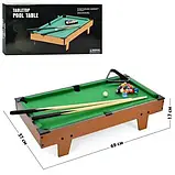 Дитяча настільна гра Більярд дерев'яний на ніжках BG 003 Настільний більярд для дітей з києм та кулями, фото 2