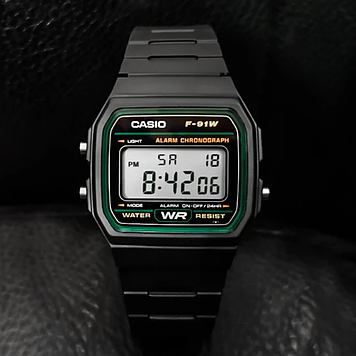 Наручний годинник Casio оригінал чорний F-91W retro collection, чоловічий Casio наручний годинник Касіо Ретро