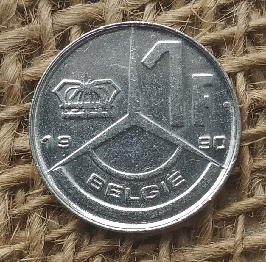 1 франк 1990 року. Бельгiя