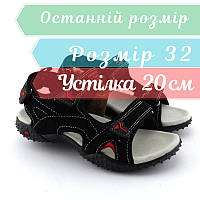 Дитячі босоніжки для хлопчиків чорні American Club розмір 32 - устілка 20 см