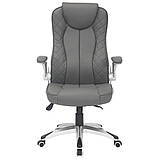 Крісло керівника Parker шкірзам сірий, фото 2