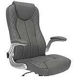 Крісло керівника Parker шкірзам сірий, фото 3