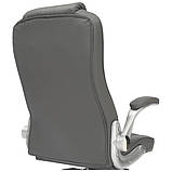 Крісло керівника Parker шкірзам сірий, фото 4