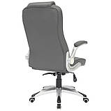 Крісло керівника Parker шкірзам сірий, фото 5