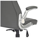 Крісло керівника Parker шкірзам сірий, фото 7