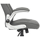 Крісло керівника Parker шкірзам сірий, фото 9