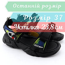 AC328 Дитячі сандалії для хлопчика чорні Clibee black-grey розмір 37 - устілка 23,8 см