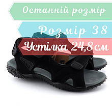 RL 52/24чор Підліткові чорні босоніжки American Club розмір 38 - устілка 24,8 см