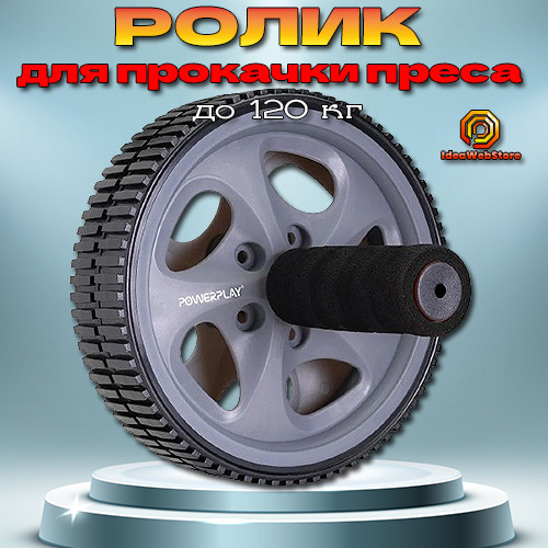 Колесо для преса PowerPlay PP-4345 Exercise Wheel (d16.5cm.) Сіре