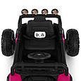 Дитячий електромобіль Багі 4x4 (рожевий колір) 4 мотори, 12V, EVA колеса, фото 7