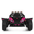 Дитячий електромобіль Багі 4x4 (рожевий колір) 4 мотори, 12V, EVA колеса, фото 9