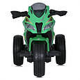 Дитячий електромотоцикл Kawasaki Ninja (зелений колір) 12 V, EVA, ручка газу, фото 9