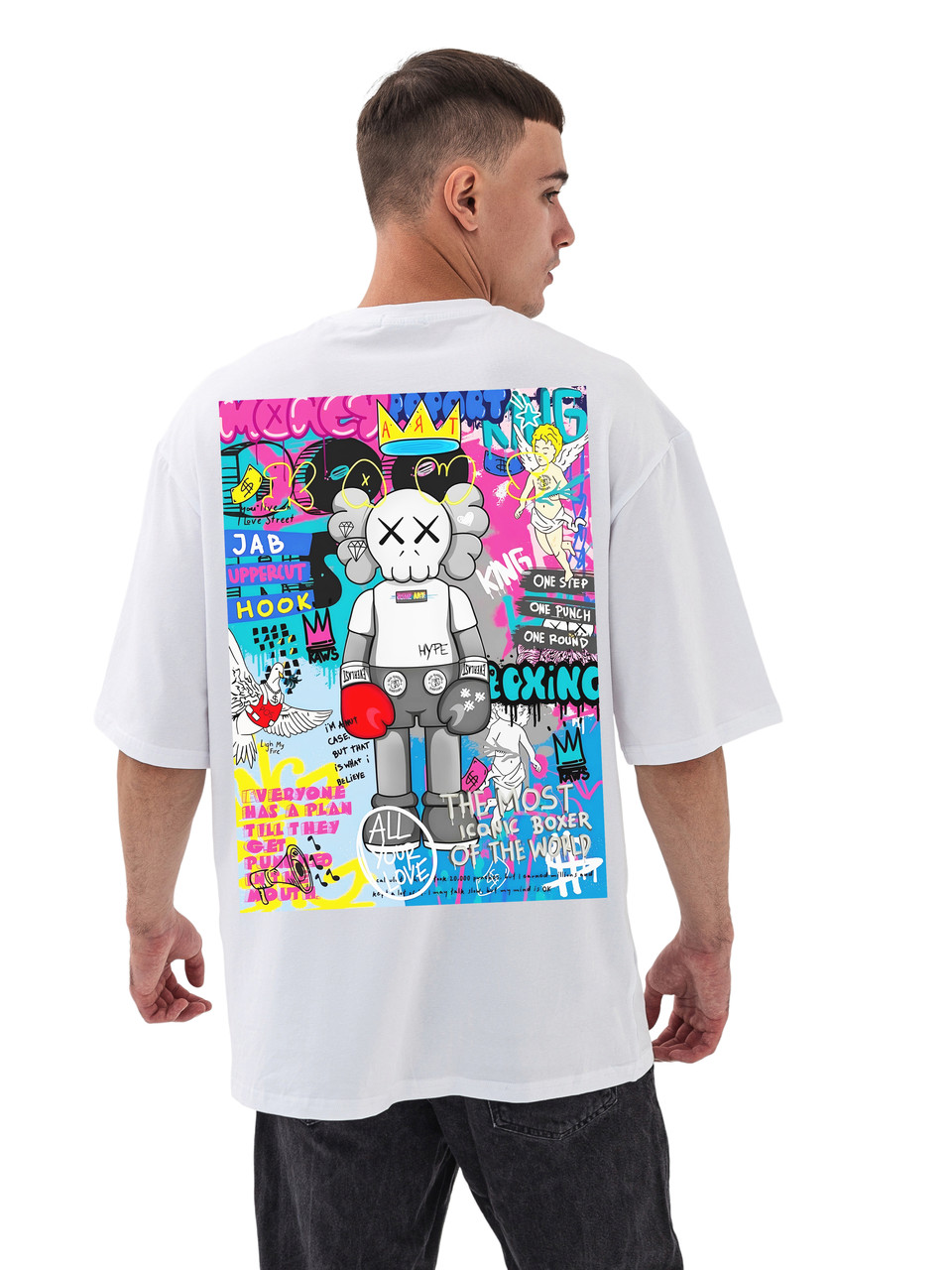 Футболка Old School Boxing Hype OVERSIZE 1140 White