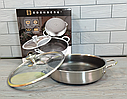 Сковорода-сотейник глибока (28x7 см/4 л) з кришкою Edenberg EB-13078 професійна, фото 3