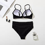 Трендовий роздільний жіночий купальник з високою талією – комфортна модель для пляжу, гарно підкреслює силует, фото 5