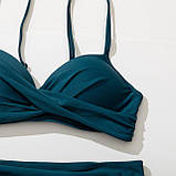 Трендовий роздільний жіночий купальник з високою талією – комфортна модель для пляжу, гарно підкреслює силует, фото 9