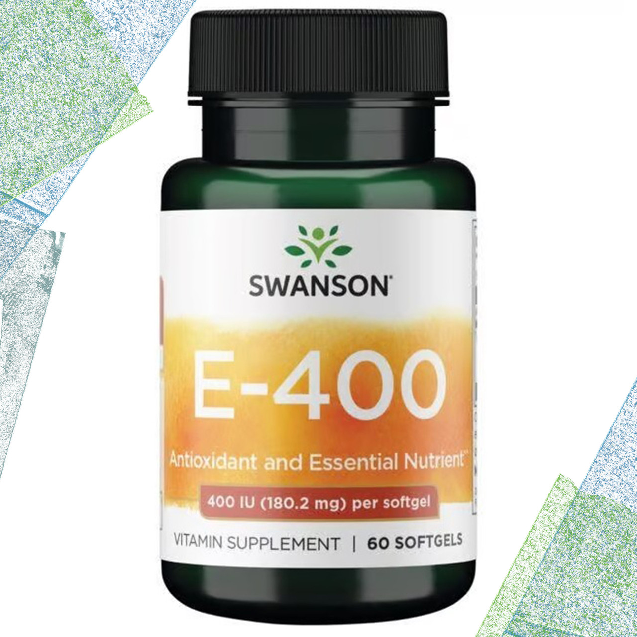 Вітамін Е Swanson Vitamin E 400 IU (180.2 мг) 60 гелевих капсул, фото 1