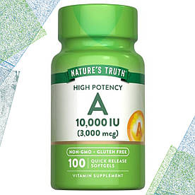 Вітамін А Nature's Truth Vitamin A 3000 мкг (10 000 IU) 100 гелевих капсул