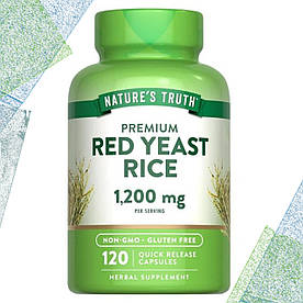 Червоний дріжджовий рис Nature's Truth Red Yeast Rice 1200 мг на порцію 120 капсул