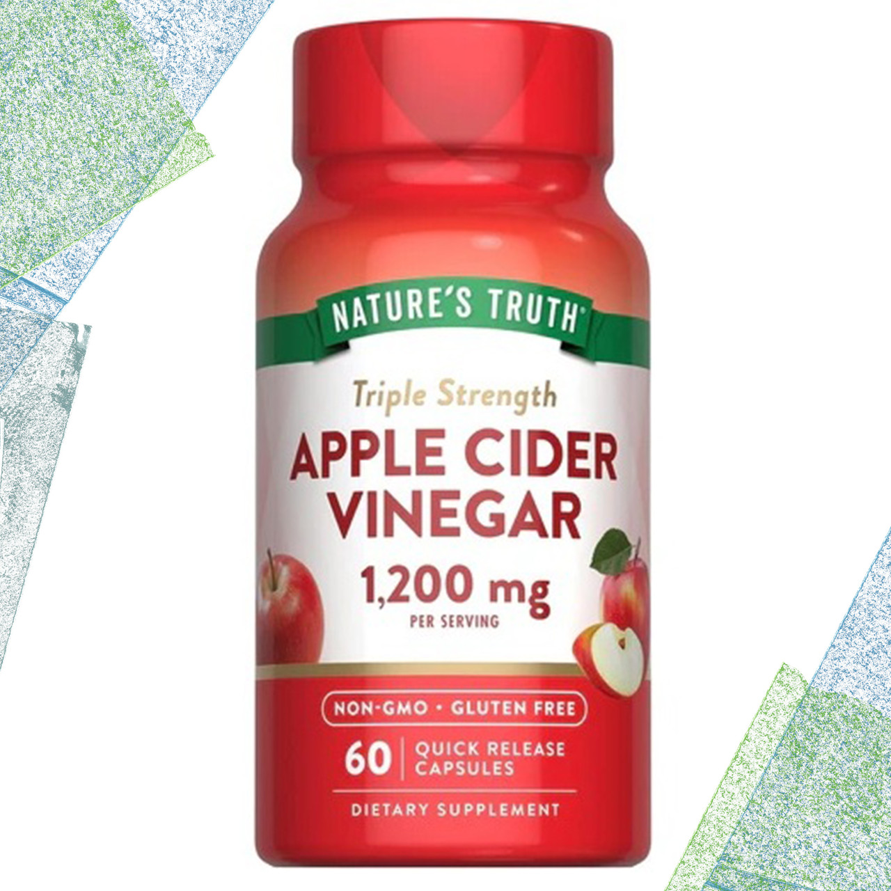 Для схуднення Nature's Truth Apple Cider Vinegar (Яблучний оцет) 1200 мг на порцію 60 капсул
