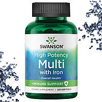Комплекс вітамінів Swanson Multi with Iron 120 гелевих капсул