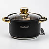 Набір каструль з нержавіючої сталі 3 штуки 5,1/3,9/2,9 л чорний, фото 4