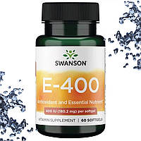 Вітамін Е Swanson Vitamin E 400 IU (180.2 мг) 60 гелевих капсул
