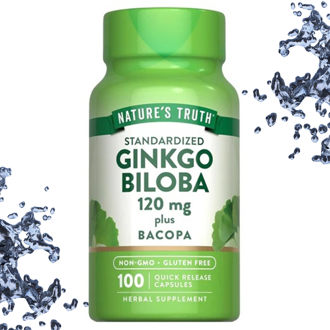 Гінкго Білоба + Бакопа  Nature's Truth Ginkgo Biloba plus Bacopa 120 мг 100 капсул, фото 1