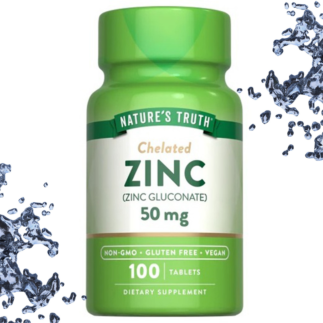 Цинк Nature's Truth Chelated Zinc (Zinc Gluconate, Цинк Глюконат) 50 мг 100 таблеток