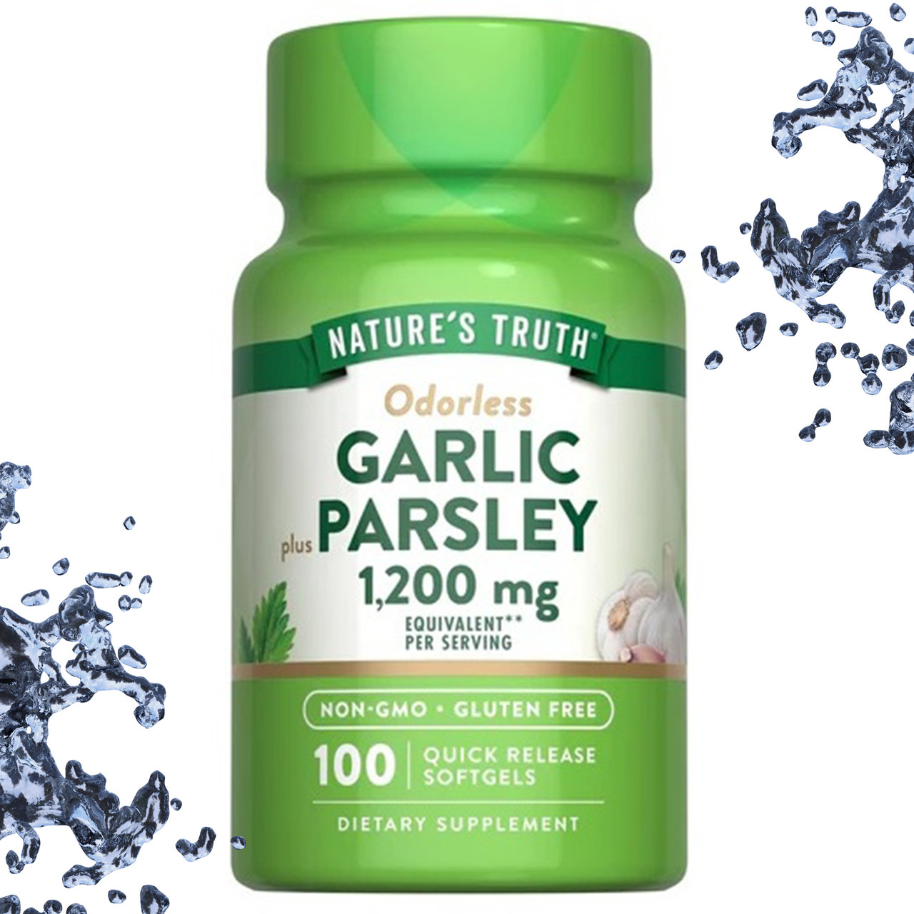 Часник і Петрушка Nature's Truth Odorless Garlic & Parsley 1200 мг на порцію 100 гелевих капсул (без запаху)