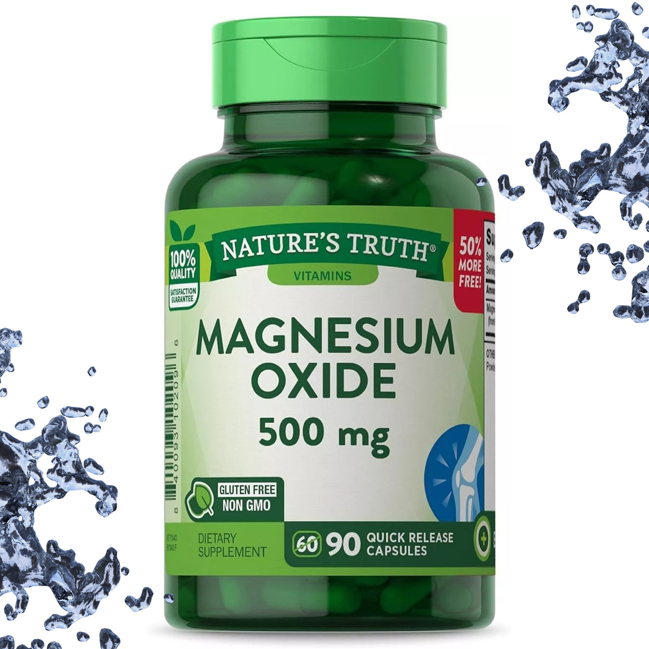 Магній Оксид Nature's Truth Magnesium Oxide 500 мг 90 капсул, фото 1