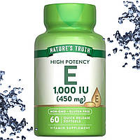 Вітамін Е Nature's Truth Vitamin E 450 мг (1000 IU) 60 гелевих капсул