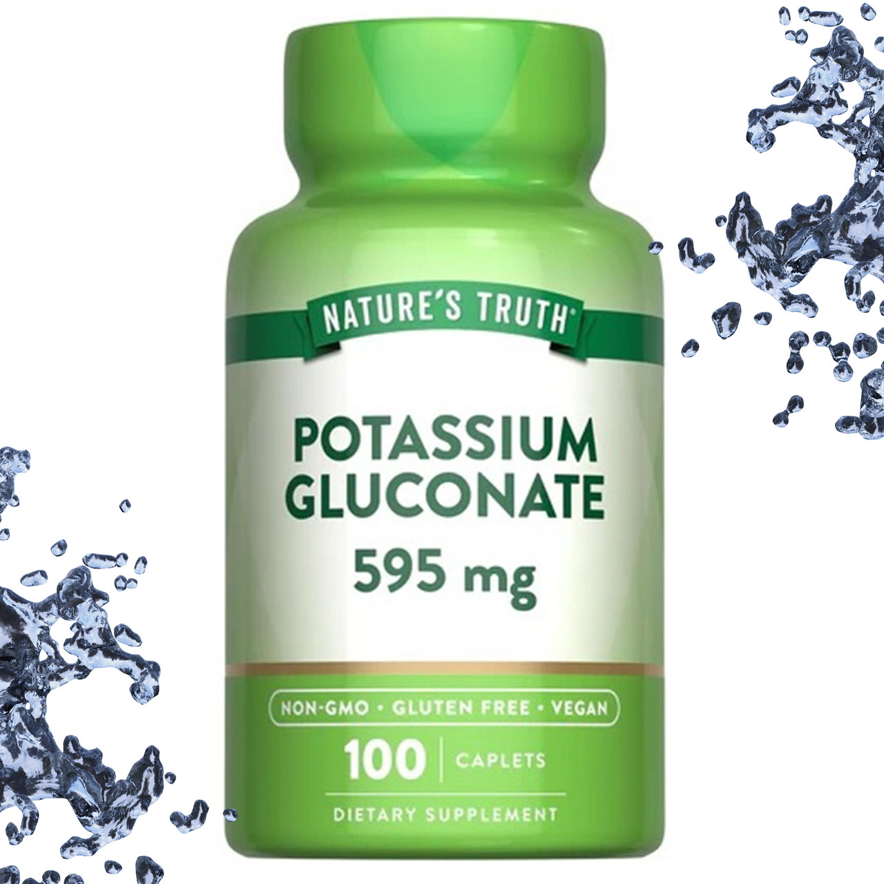 Калій Глюконат Nature's Truth Potassium Gluconate 595 100 мг таблеток (каплетс)