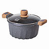 Алюмінієва каструля об'ємом 5 літрів з кришкою Ø 24 см з мармуровим антипригарним покриттям MGC сіра HP-4-433G, фото 3