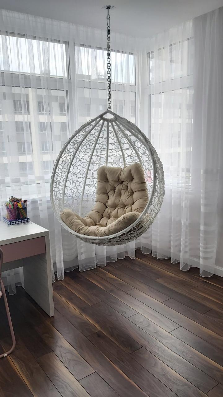 Підвісне крісло Garden БЕЗ СТІЙКИ з техноротангу. Крісло-кокон, гойдалка, гойдалка, гамак, фото 1