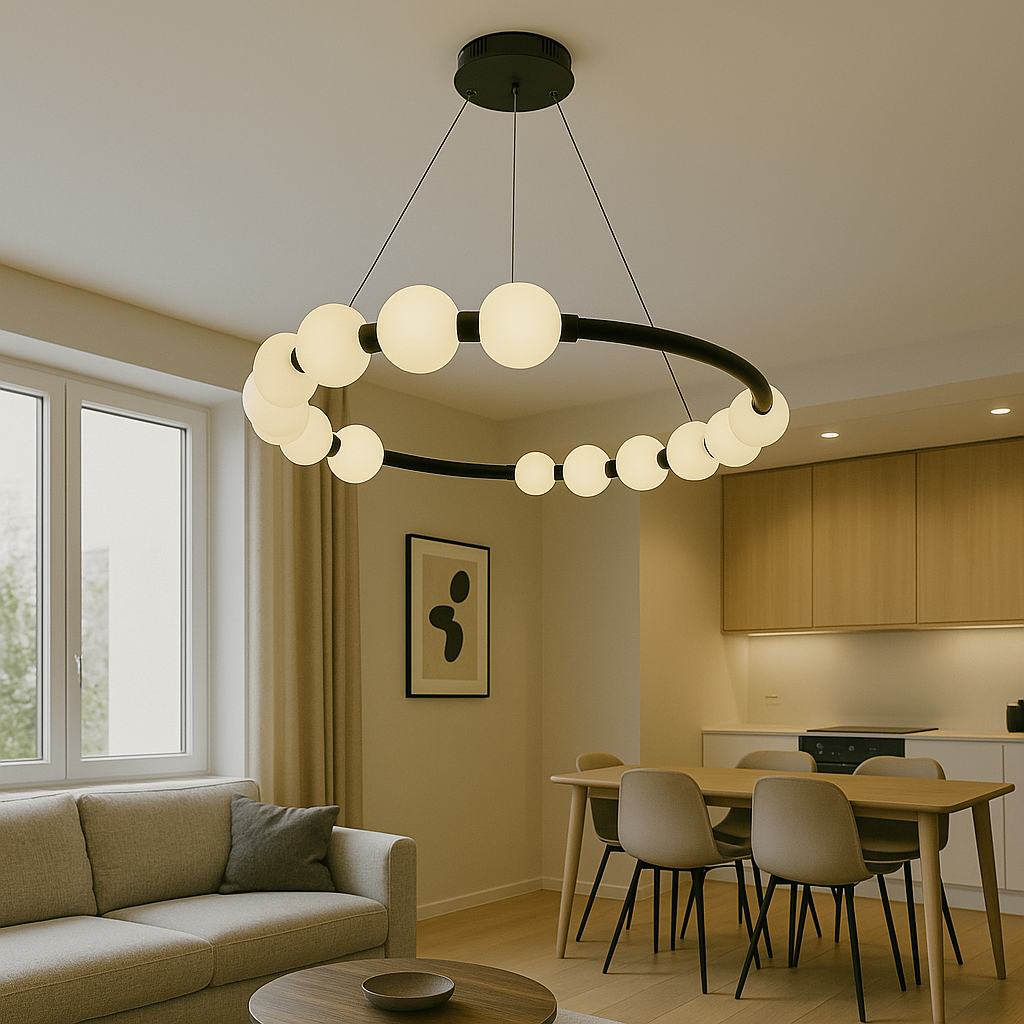 Підвісна Led люстра Luna Piena чорний корпус (6294/600BK), фото 1