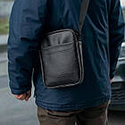 Сумка барсетка через плече месенджер із екошкіри чорна JUPITER Str міська класична, фото 7