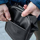 Сумка барсетка через плече месенджер із екошкіри чорна JUPITER Str міська класична, фото 8