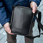 Сумка барсетка через плече месенджер із екошкіри чорна JUPITER Str міська класична, фото 5