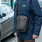 Сумка барсетка через плече месенджер із екошкіри чорна JUPITER Str міська класична, фото 6