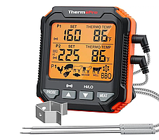 Термометр двоканальний для м'яса ThermoPro TP717 з таймером і магнітом, діапазон від -10oС до +300oС
