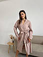 Жіночий комплект халат+сорочка COSY із мусліну, латте .Хит!, фото 3