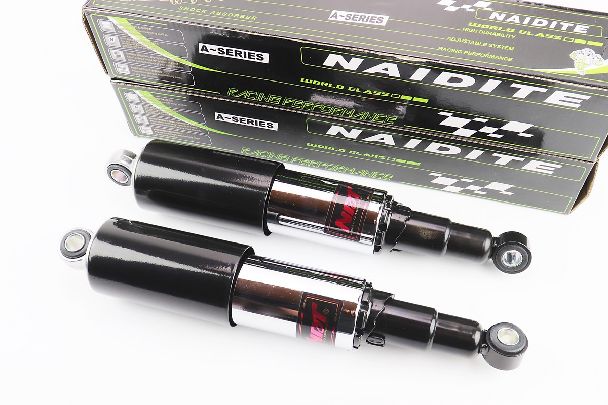 Амортизатор задній 320mm * d60mm (втулка 12mm / втулка 12mm) закритий регулир., чорний к-кт 2шт, YT-343120