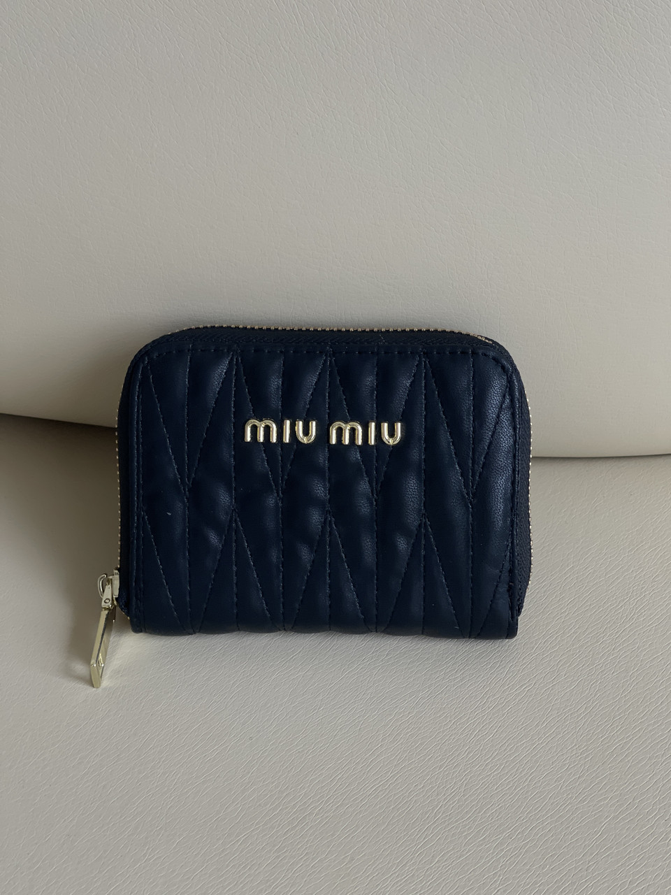 Гаманець жіночий Miu Miu чорний стьобаний маленький Міу Міу